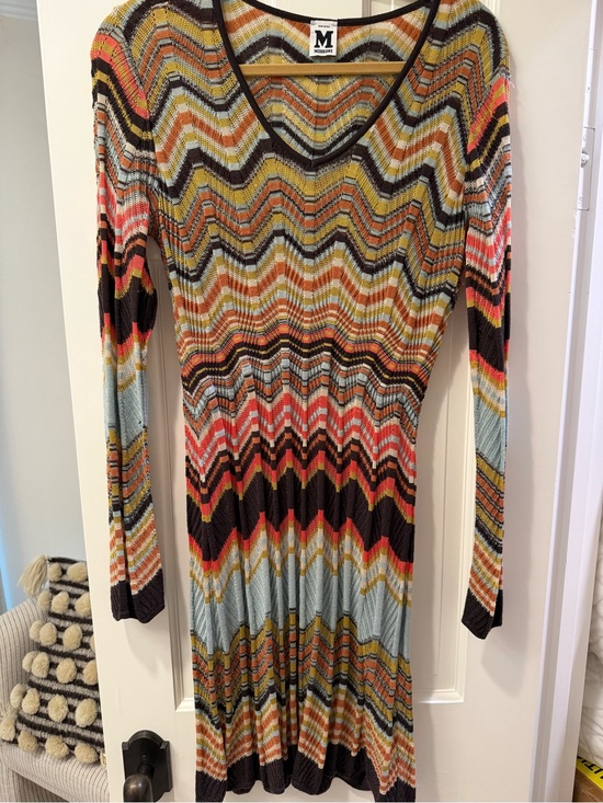 Missoni Dresses & Skirts - Missoni Multicolor Chevron Midi Dress — Coral, Mustard, Black & Sky Blue